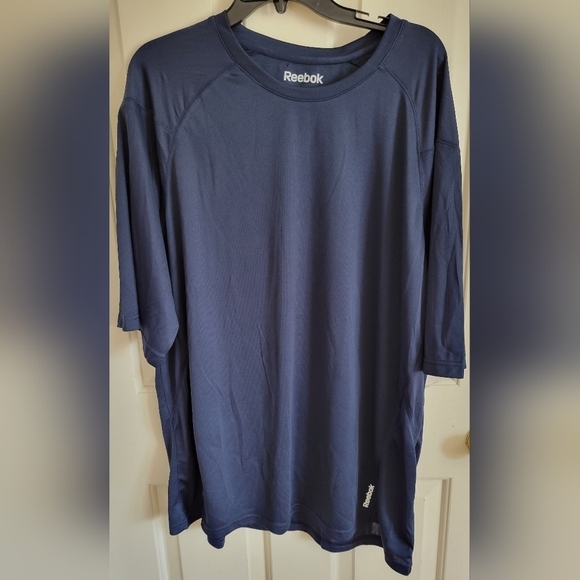 NWT Reebok Men's Navy Sport Performance Short Sleeve Shirt Size 2XL - Picture 1 of 7